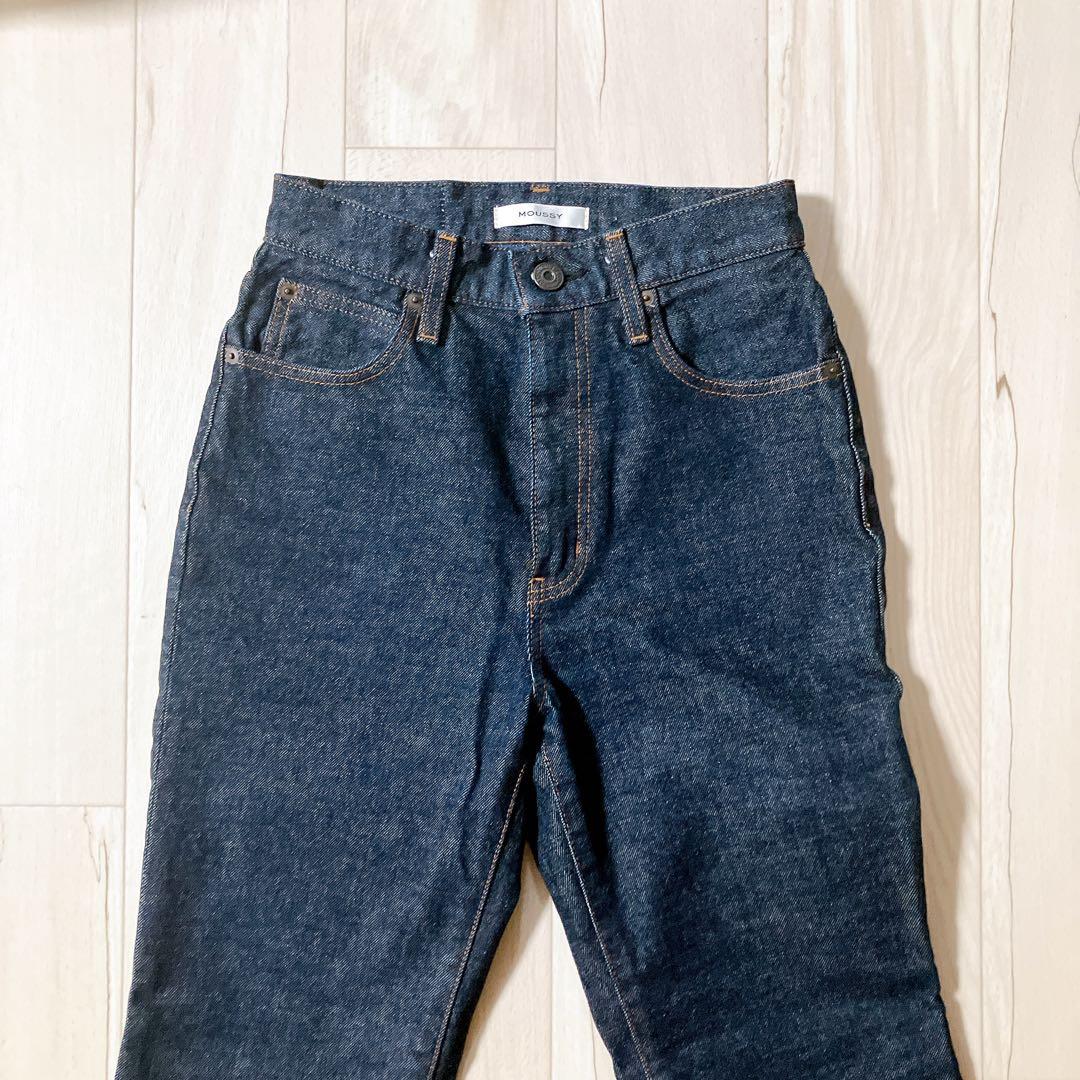 【美品】MOUSSY MVS フレアデニム 26 濃紺