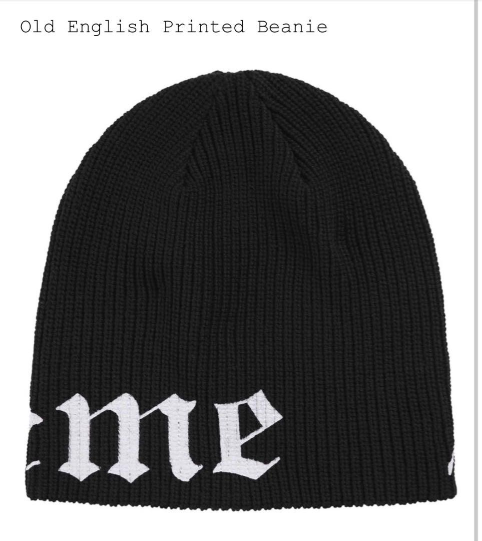 帽子 supreme Old English Printed Beanie black