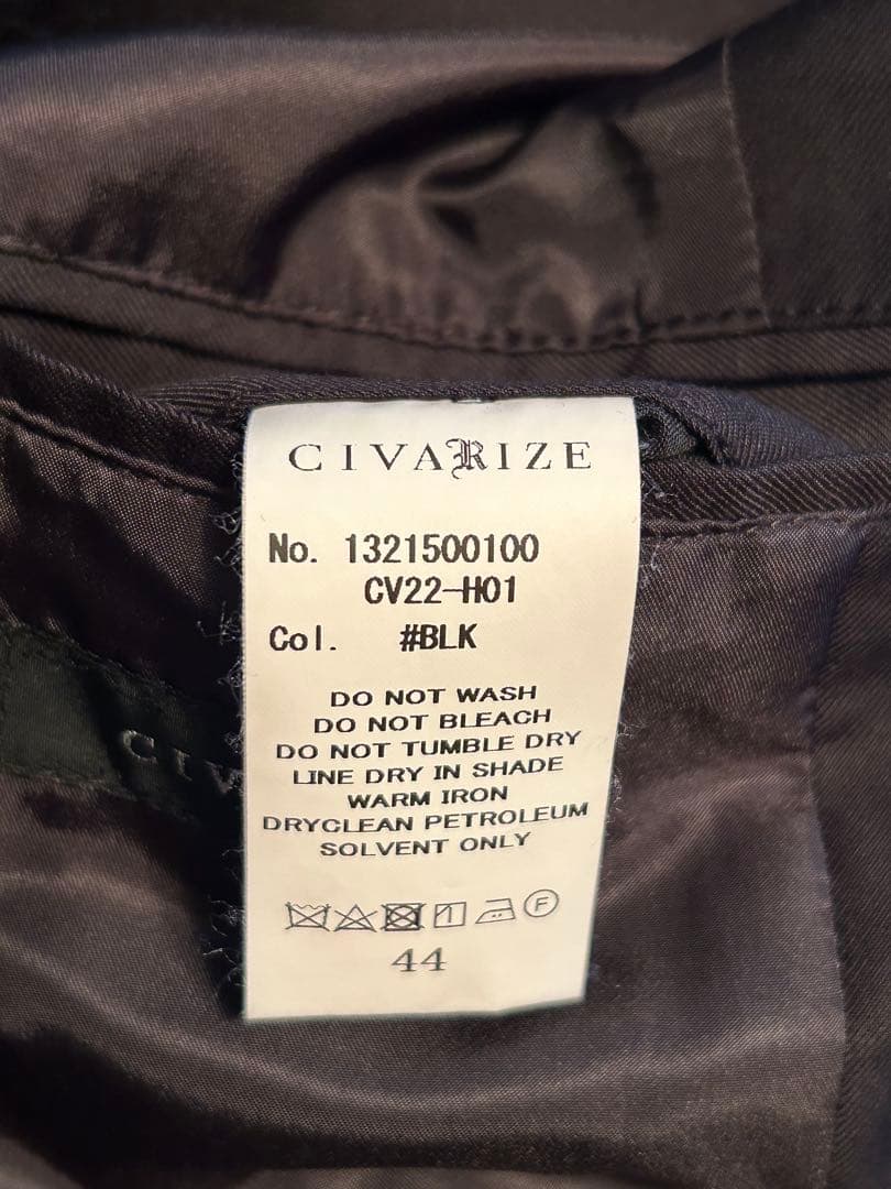 CIVARIZE シヴァーライズ ショート丈テーラードジャケット BLACK