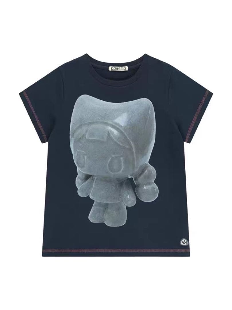 COYSEIO プリントTシャツ 半袖 ネイビー 新品 タグ付き
