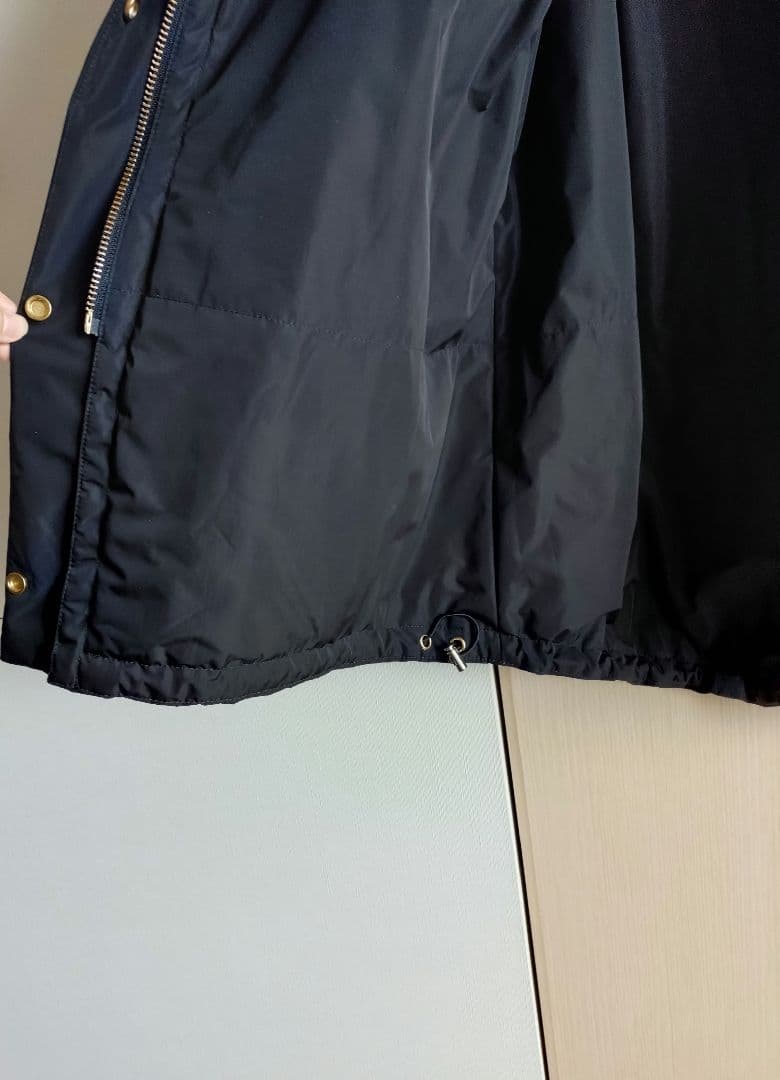 美品XL〜2XLサイズ DoCLASSEフード付き黒ロングコート