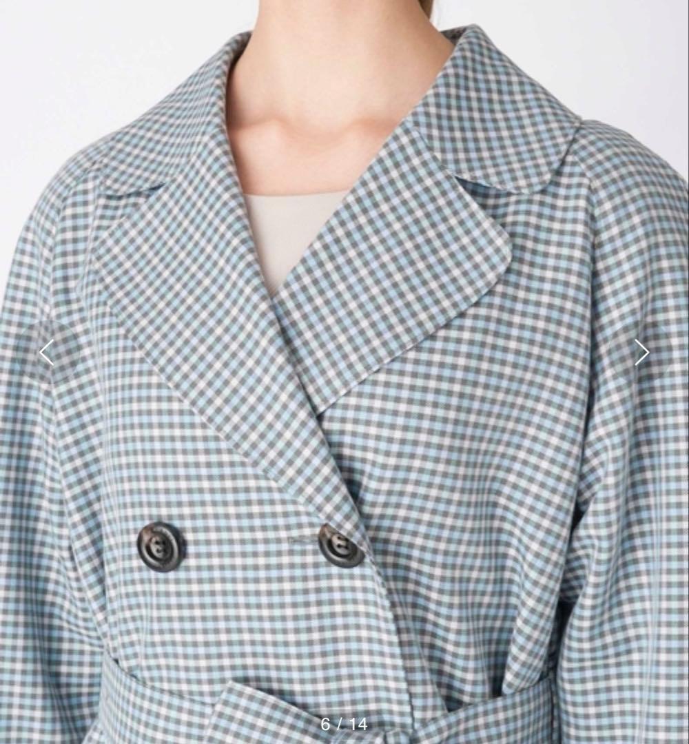 美品 ブルーレーベルクレストブリッジ トレンチコート チェック 38 ブルー 青