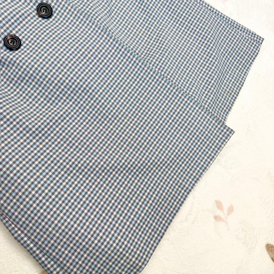 美品 ブルーレーベルクレストブリッジ トレンチコート チェック 38 ブルー 青