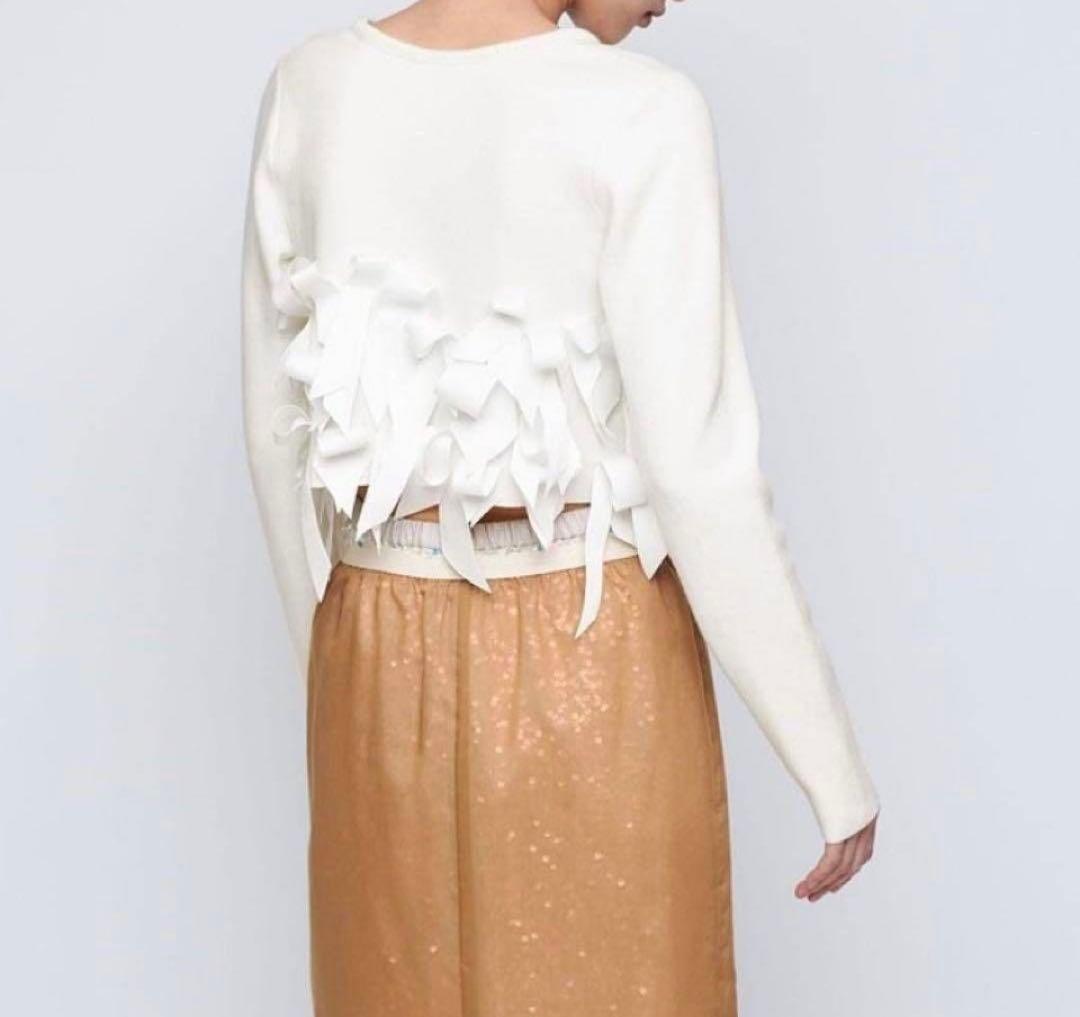 定価30,800円AEWEN MATOPH 25ssコットンカシミヤニットリボン