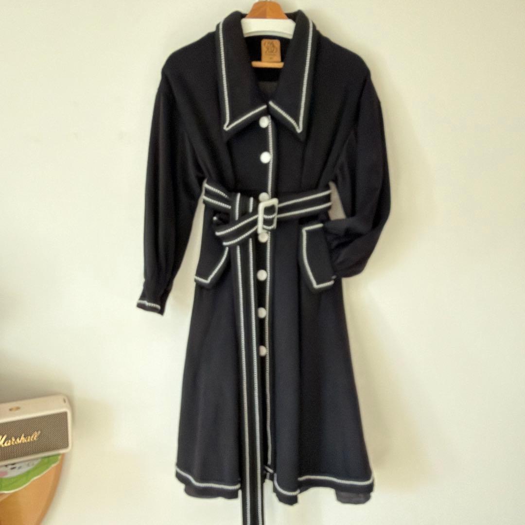 Tnewties 名入れ懐中時計 黒 ロングコート Aライン XS