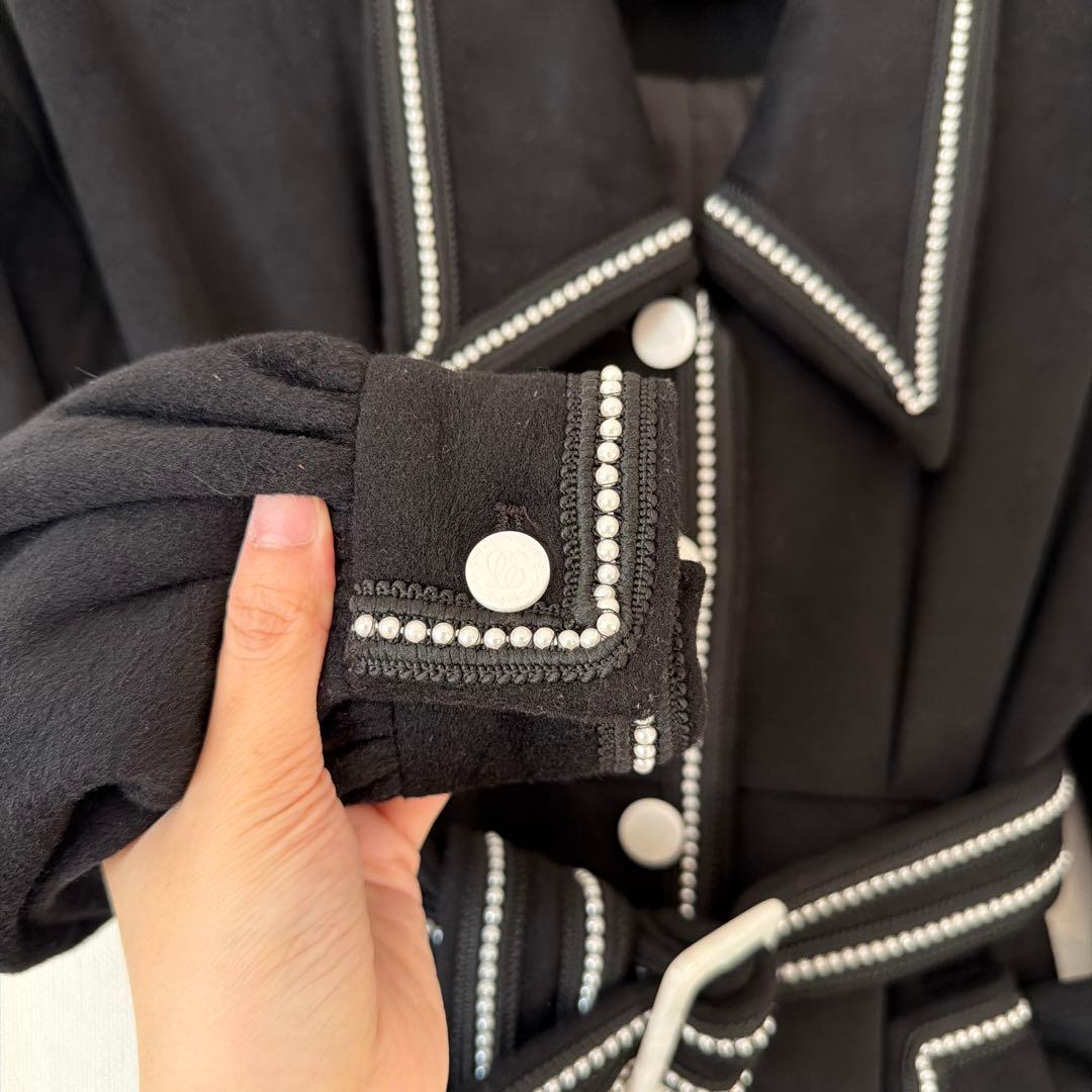 Tnewties 名入れ懐中時計 黒 ロングコート Aライン XS