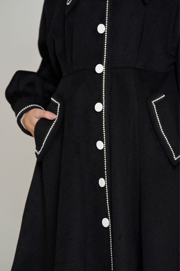 Tnewties 名入れ懐中時計 黒 ロングコート Aライン XS