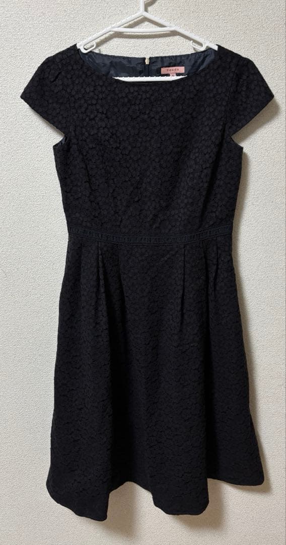 美品 TOCCA MEMORY OF LACE ドレス ワンピース ネイビー
