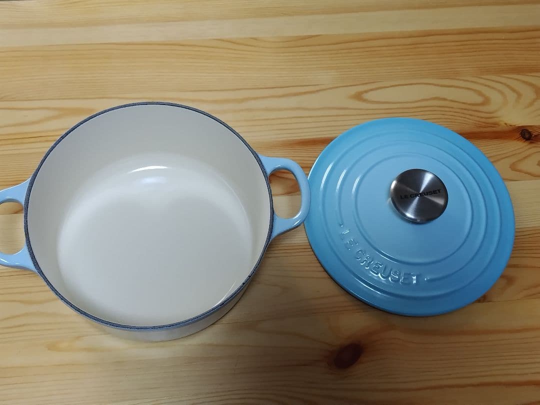 LE CREUSET ココットロンド 水色 18cm ルクルーゼ