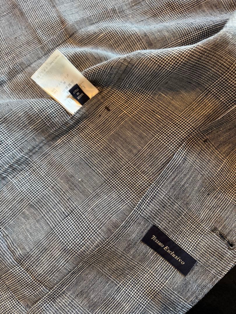 LARDINI AMAJ ミックスファブリック グレンチェック シャツジャケット