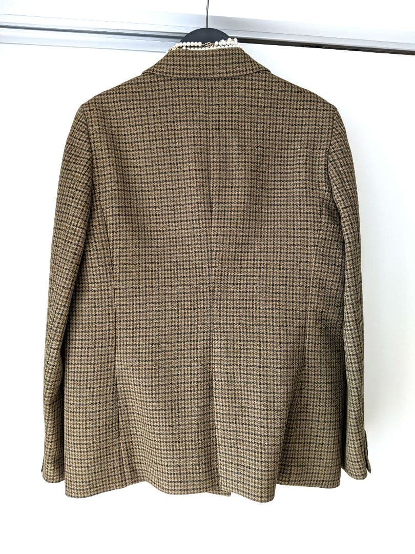 極美品【ANCHOR WOMAN】千鳥柄 ダブルブレスト ジャケット 茶　XL