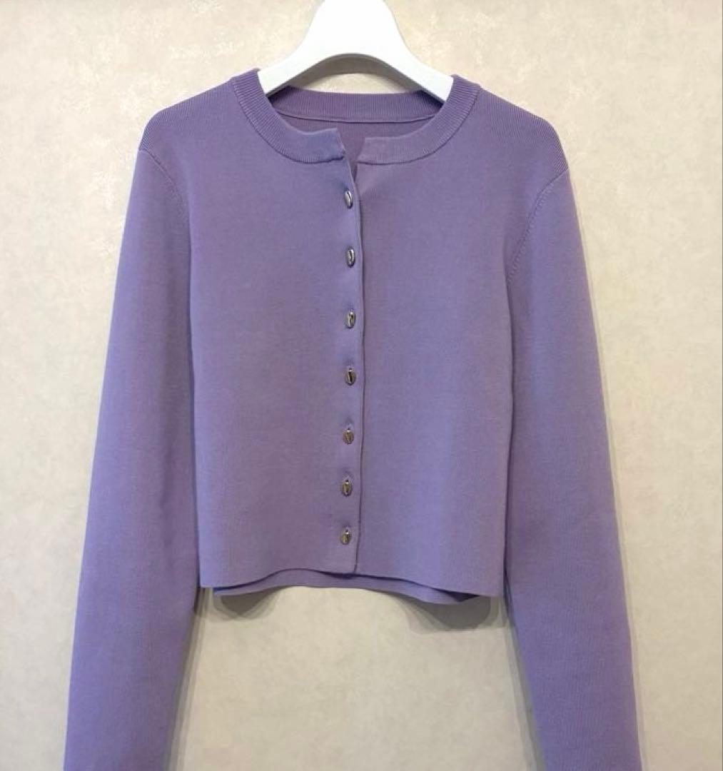 美品　ADAM ET ROPÉ FEMME クルーネックニットカーディガン