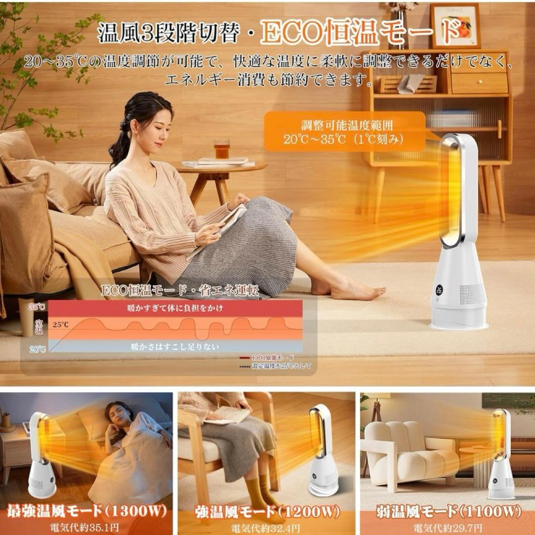 早い者勝ち！新品・未使用★セラミックヒーター 冷暖兼用・1台6役・羽根なし扇風機