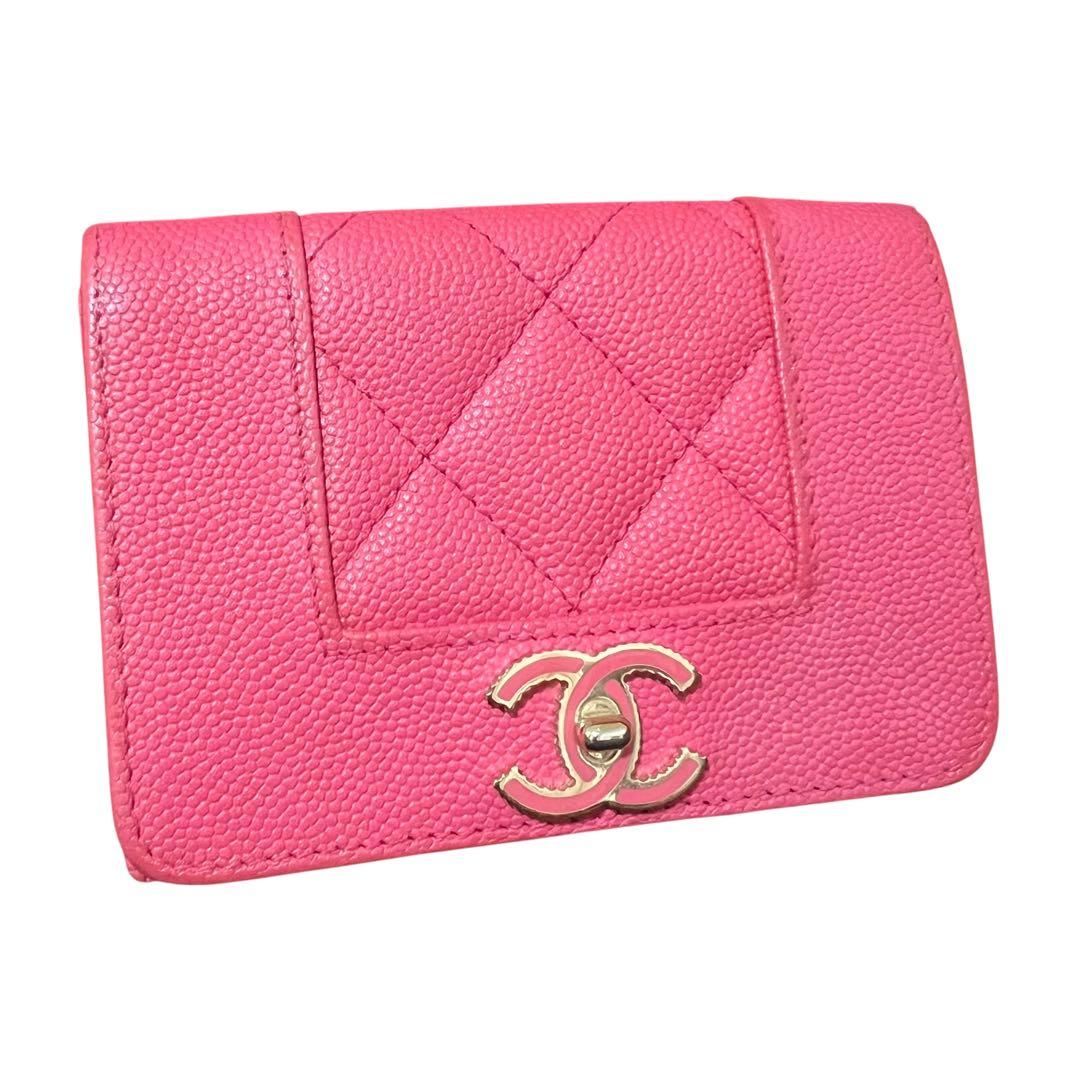 CHANEL シャネル キャビアスキン マドモアゼル マトラッセ 三つ折り財布