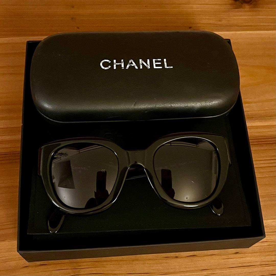 【週末限定SALE】CHANEL ブラック サングラス　シャネルロゴ