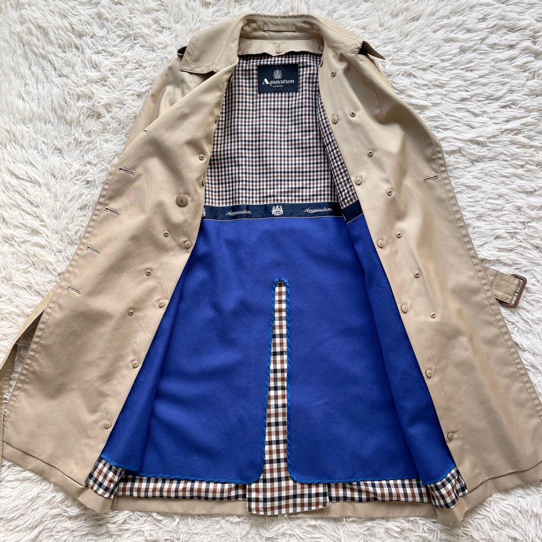 美品 Aquascutum トレンチコート ロイヤルブルーライナー Aライン