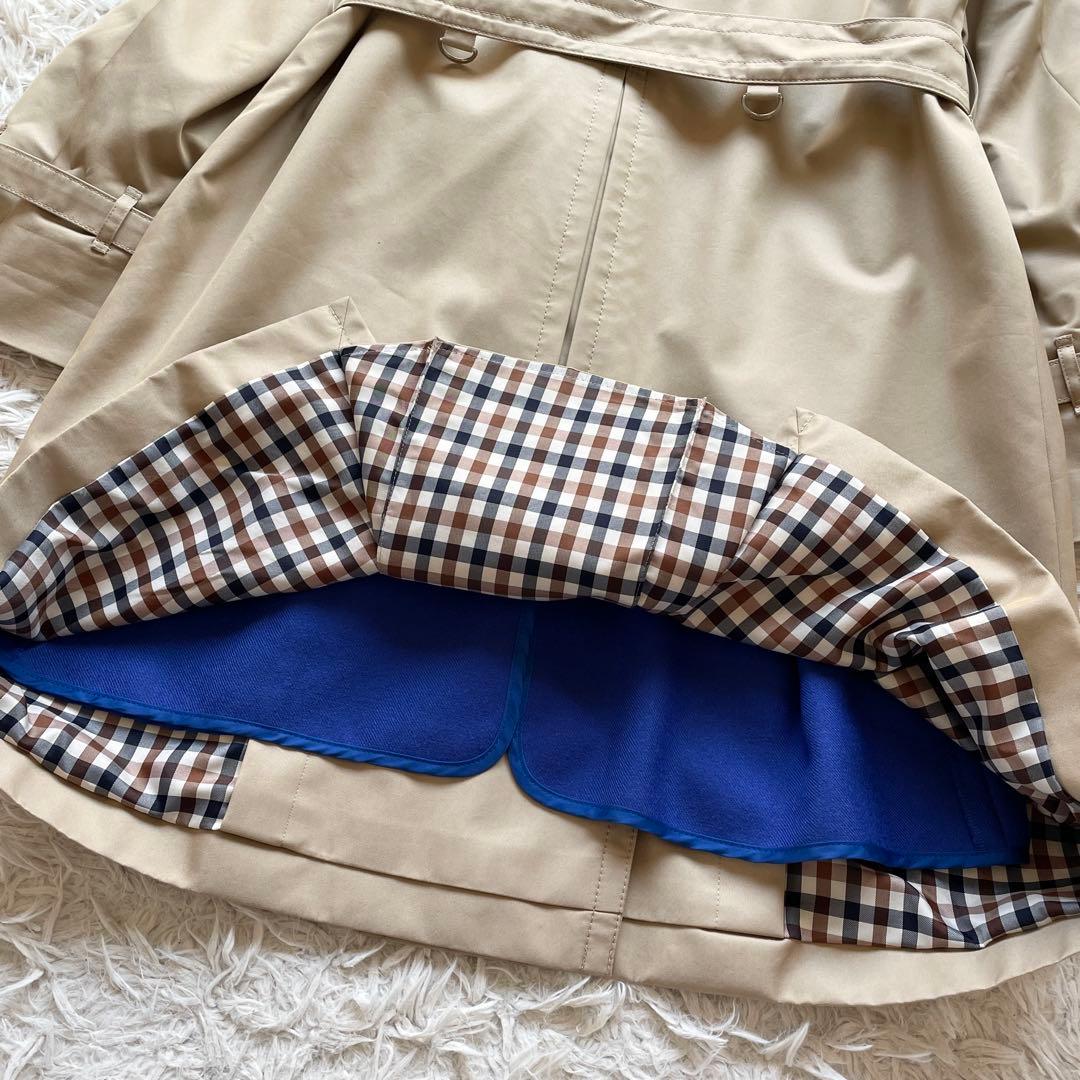 美品 Aquascutum トレンチコート ロイヤルブルーライナー Aライン