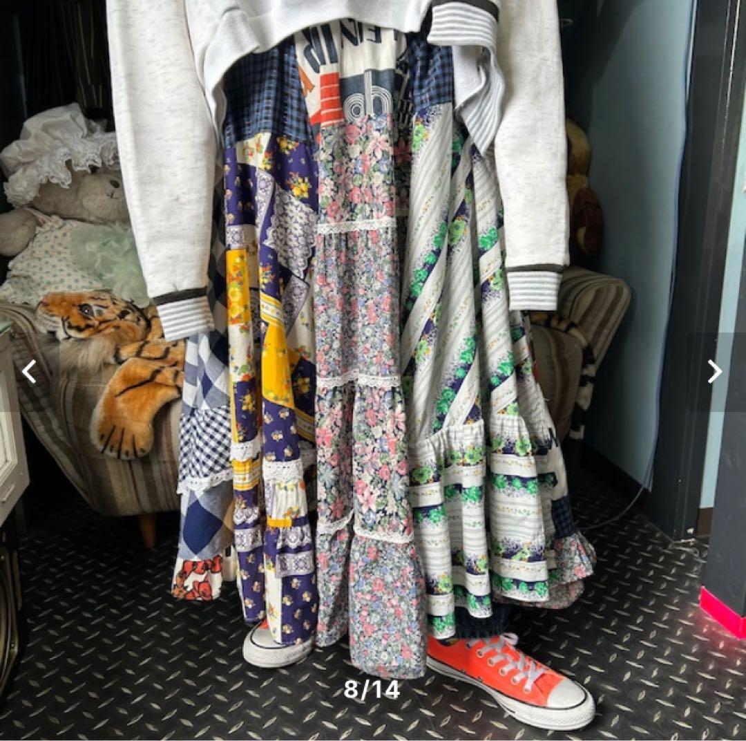 Cathy パッチワークスカート ニンカンプープ オオハシ商店 aiko着