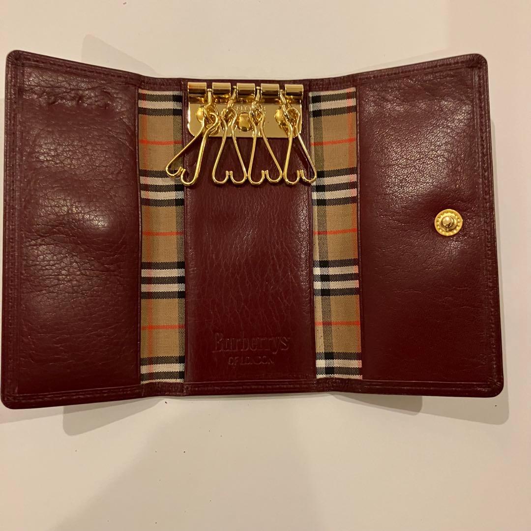 【未使用】Burberry バーバリー　バーガンディ　財布　キーケース　セット