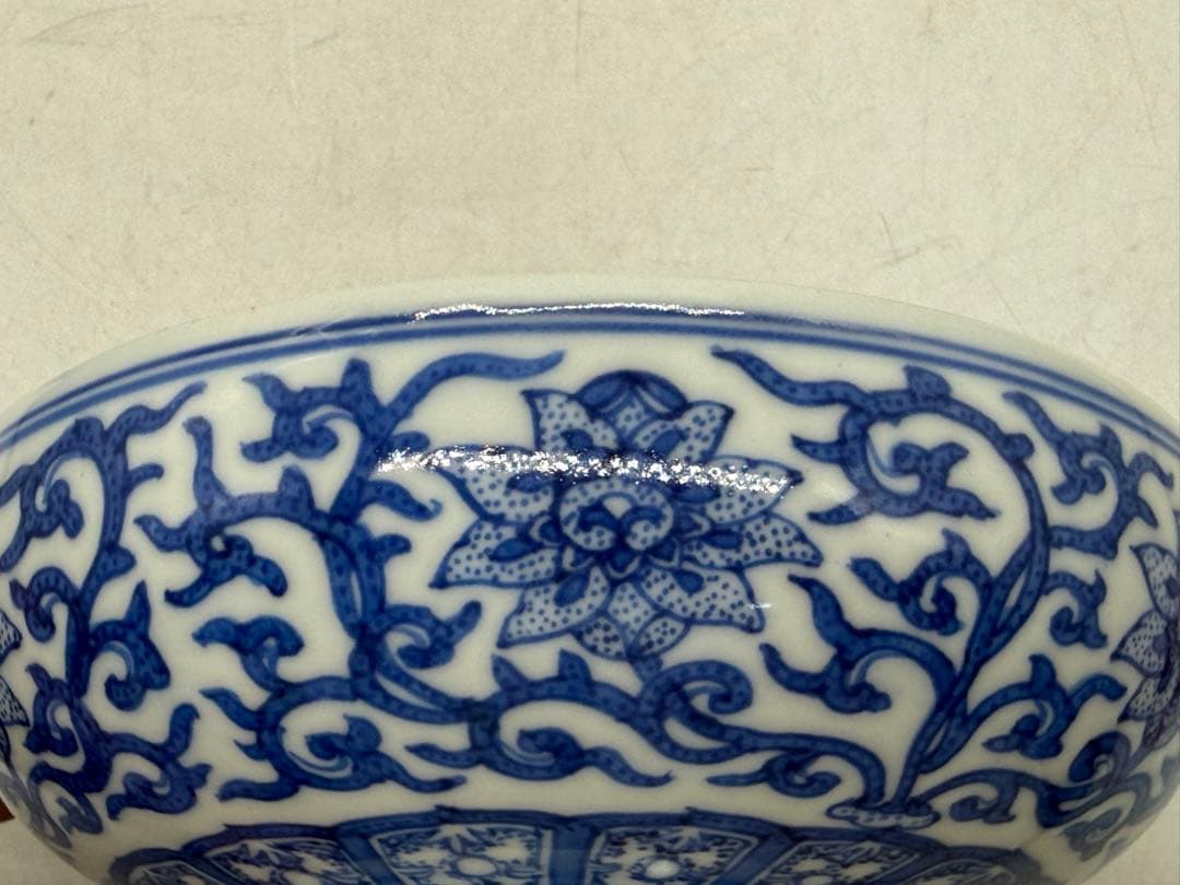 大聖寺伊万里　染付　萬珠堂製　花卉紋鉢6点　送料込み251226
