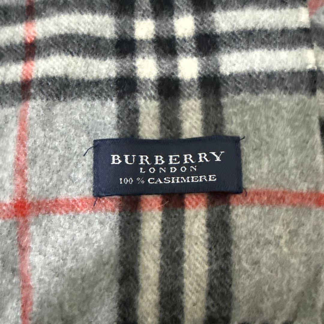 BURBERRY カシミヤ マフラー グレー チェック