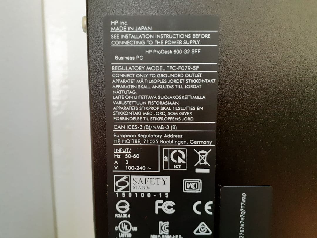 Windowsデスクトップ HP ProDesk 600 G2 SFF(windows11Pro 25H2)