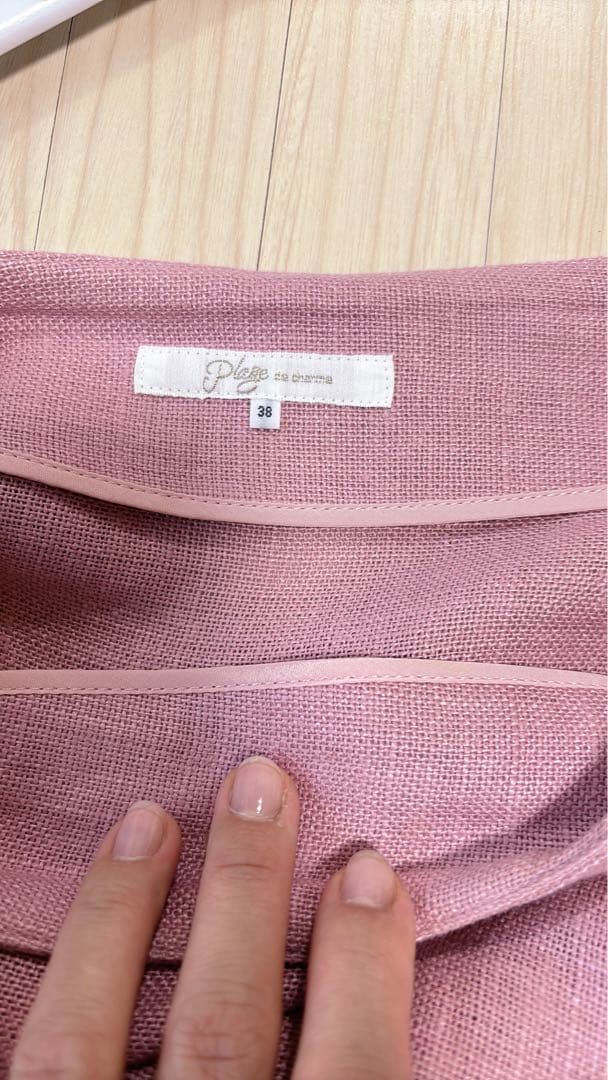 Plage 麻フレアスカートダスティピンク 上品 美品