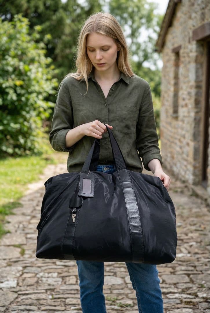 美品 PRADA プラダ ナイロン ボストンバッグ 黒 大容量 旅行 正規品