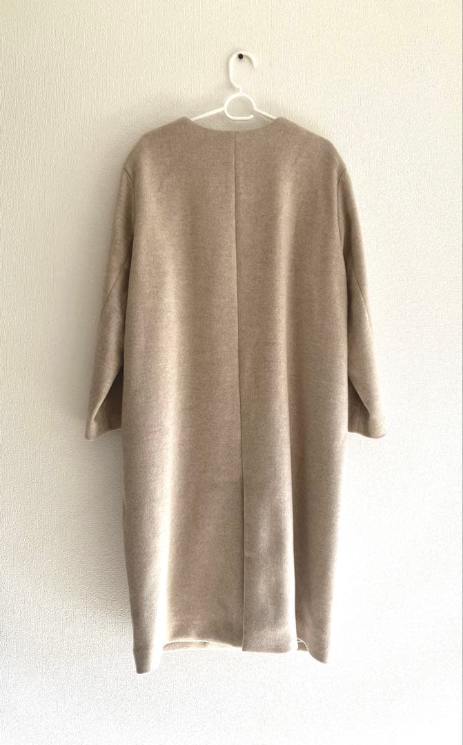 【美品】LANA WOOL 140クルーネックコート ベージュ❁˚