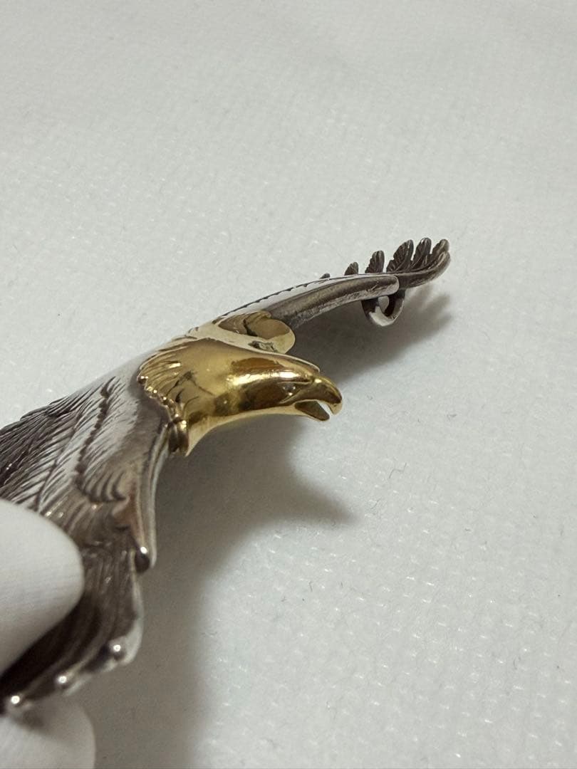 WING ROCK 頭金イーグル 両目ダイヤ サイズL K18 約40g
