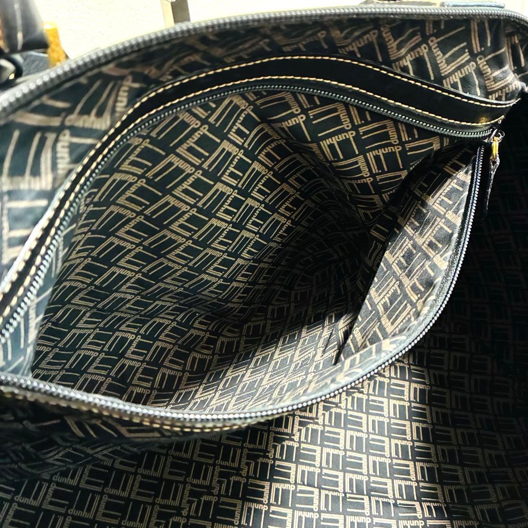 【希少】dunhill ダンヒル ボストンバッグ レザー ロゴ刻印 ブラック