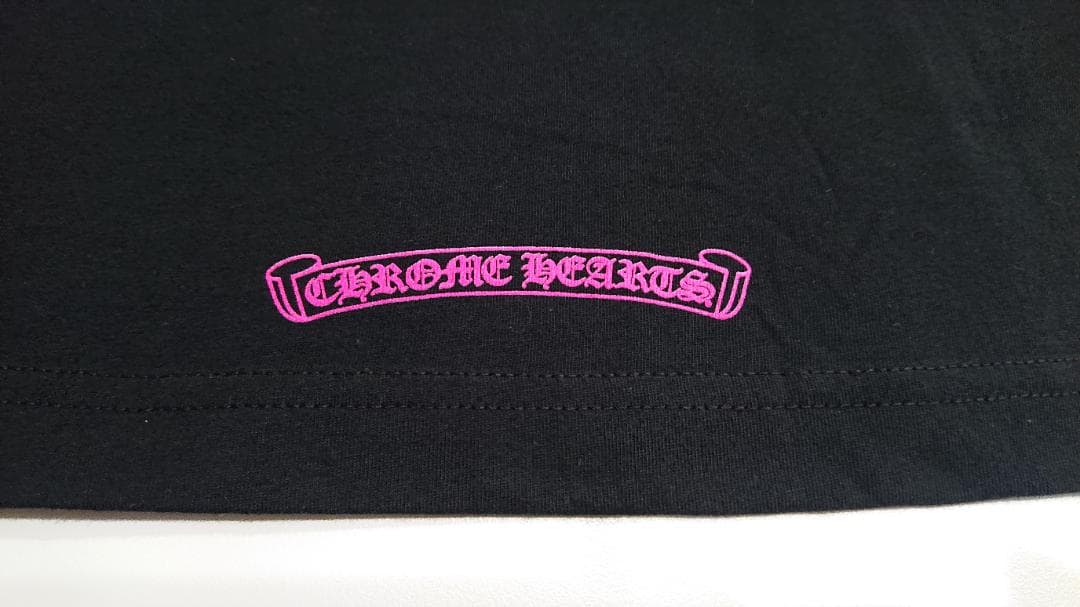 最終お値下げ　クロムハーツ　Tシャツ　ホースシュー　ブラック × ピンク XL