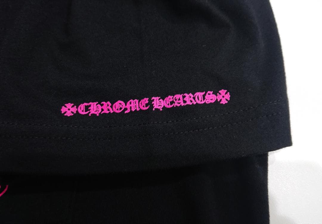 最終お値下げ　クロムハーツ　Tシャツ　ホースシュー　ブラック × ピンク XL