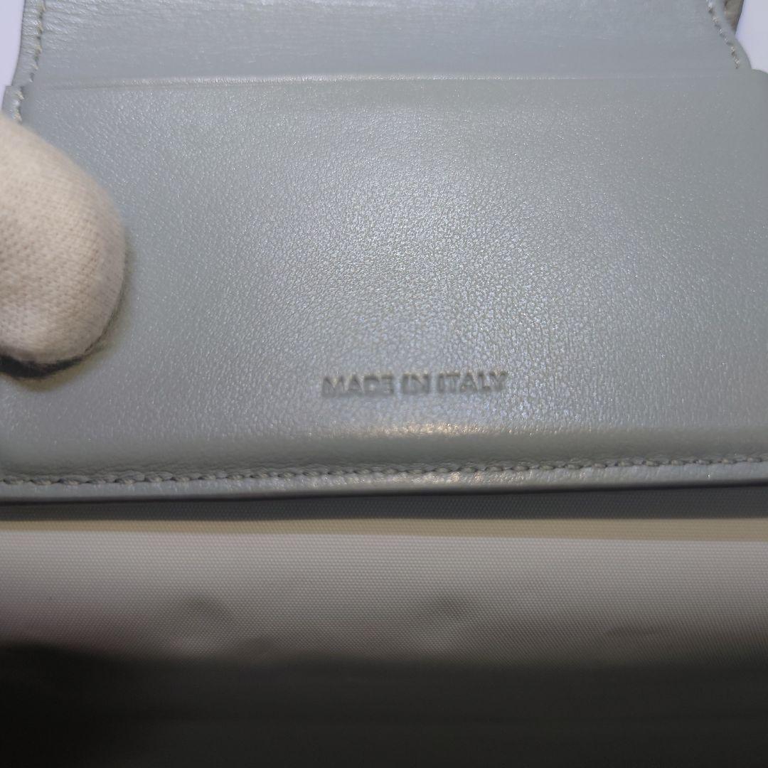 CELINE セリーヌ グレー レザー 三つ折り財布 フォールデッド ミニ財布