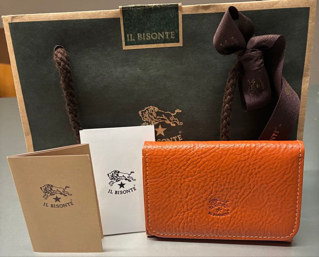 IL BISONTE オレンジ 名刺入れ