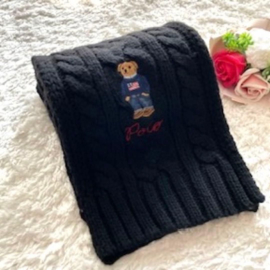 Polo テディベア　黒マフラー