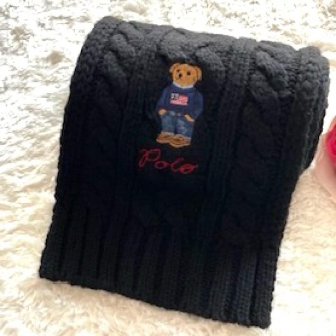 Polo テディベア　黒マフラー