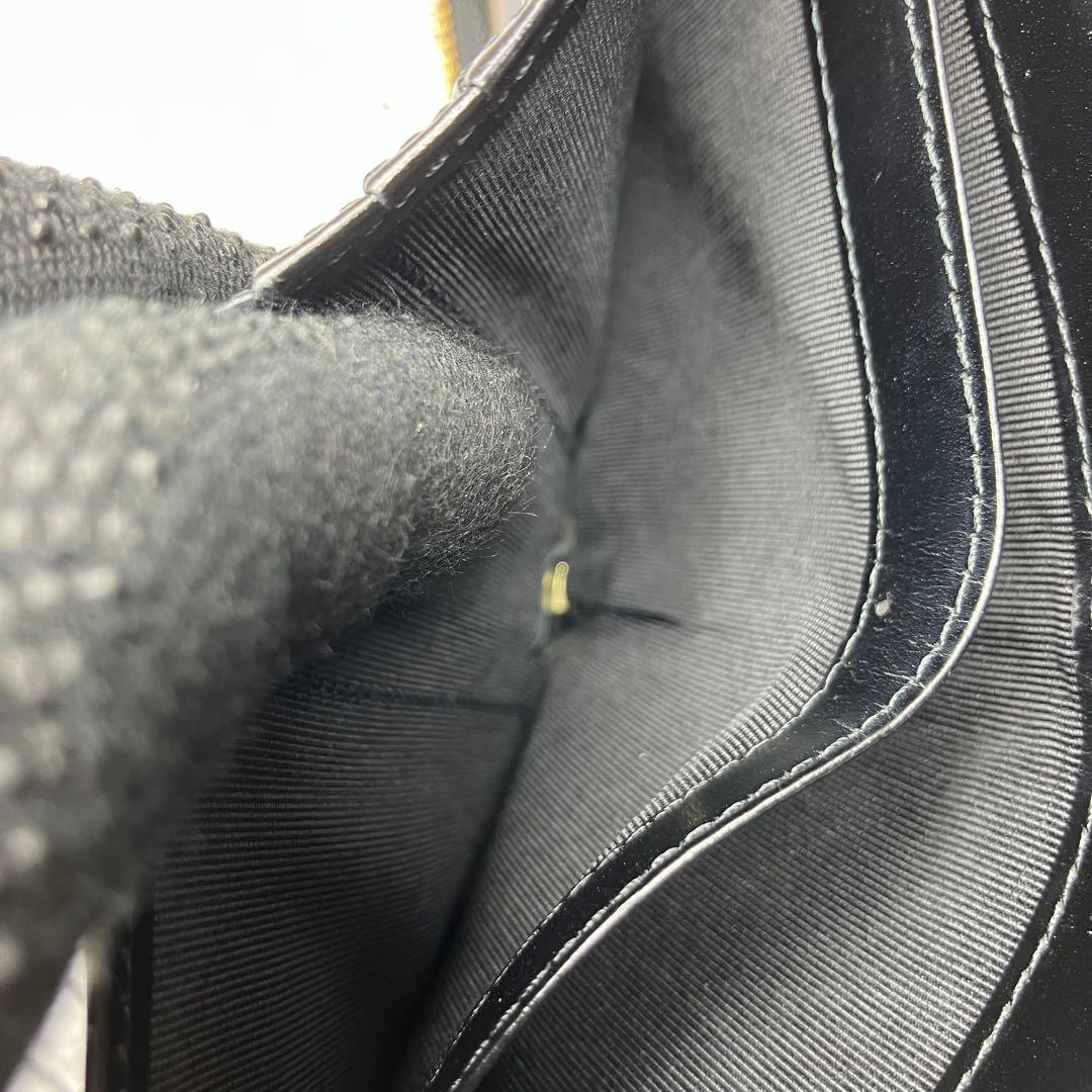 美品✨アニエスベー 本革 シボ革 レザー ラウンドファスナー 二つ折り財布 黒