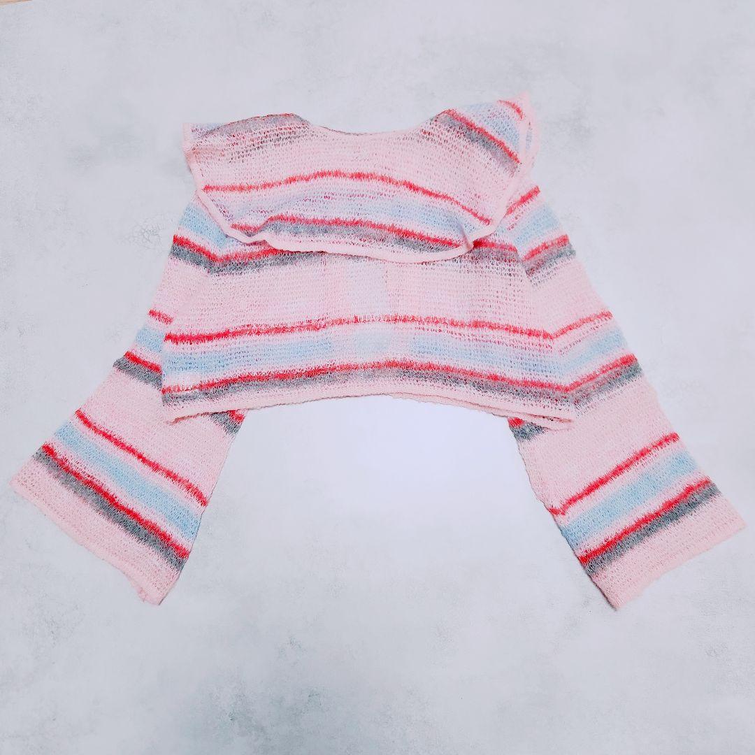 poppy あさぎーにょさん LOW GAUGE BORDER KNIT ピンク