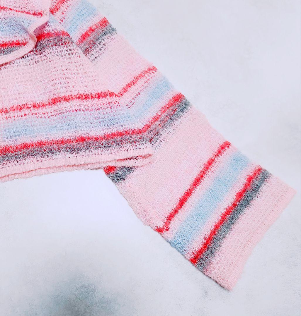 poppy あさぎーにょさん LOW GAUGE BORDER KNIT ピンク