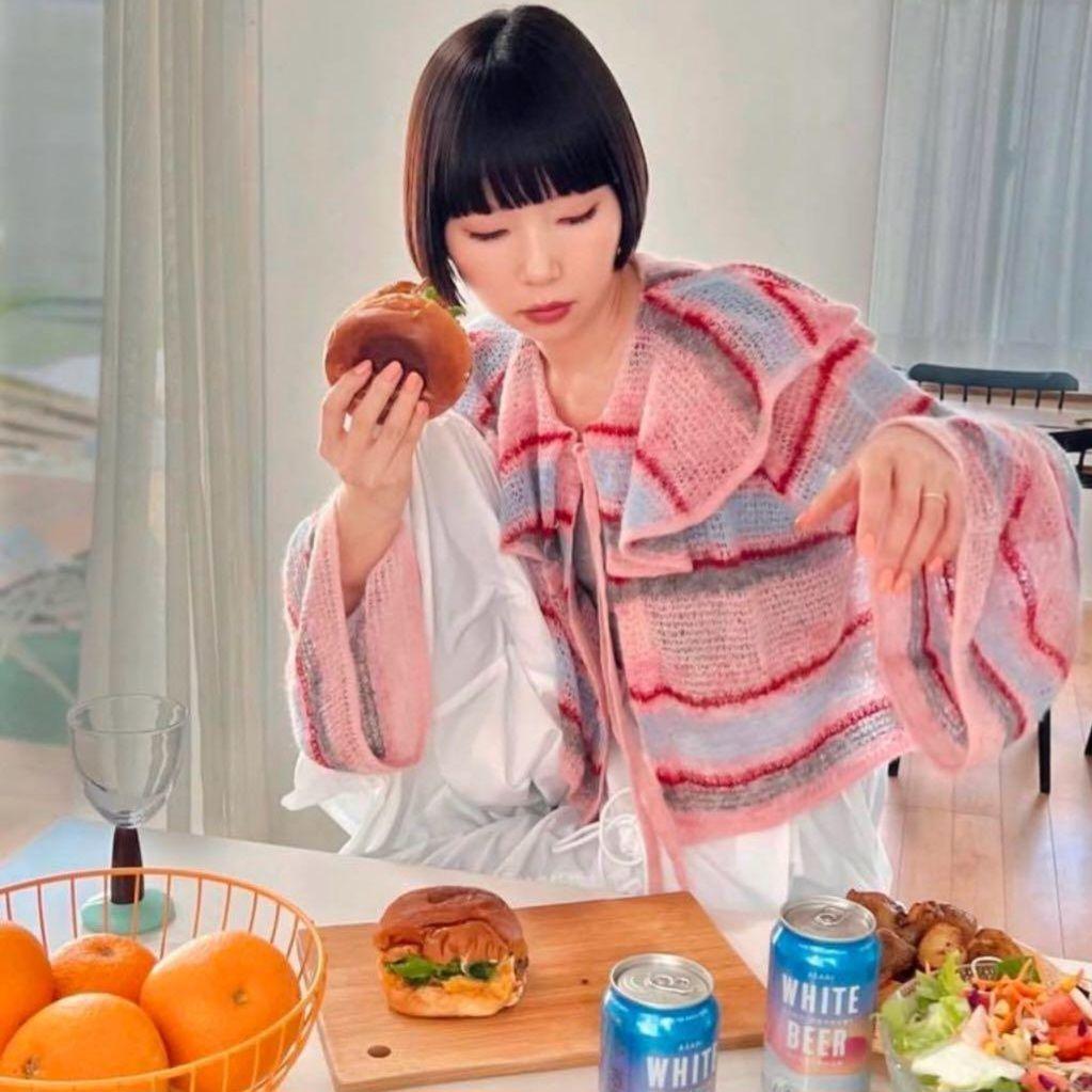 poppy あさぎーにょさん LOW GAUGE BORDER KNIT ピンク