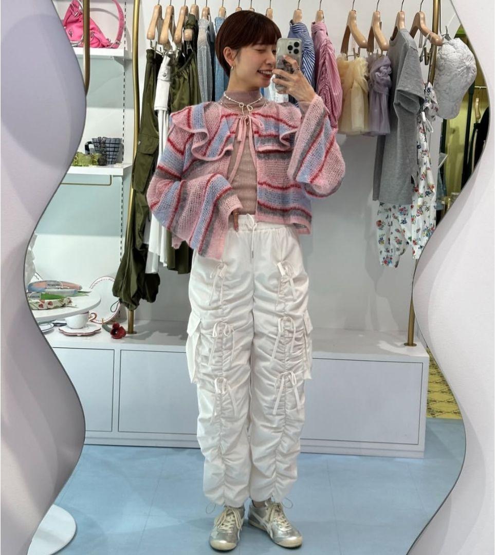 poppy あさぎーにょさん LOW GAUGE BORDER KNIT ピンク