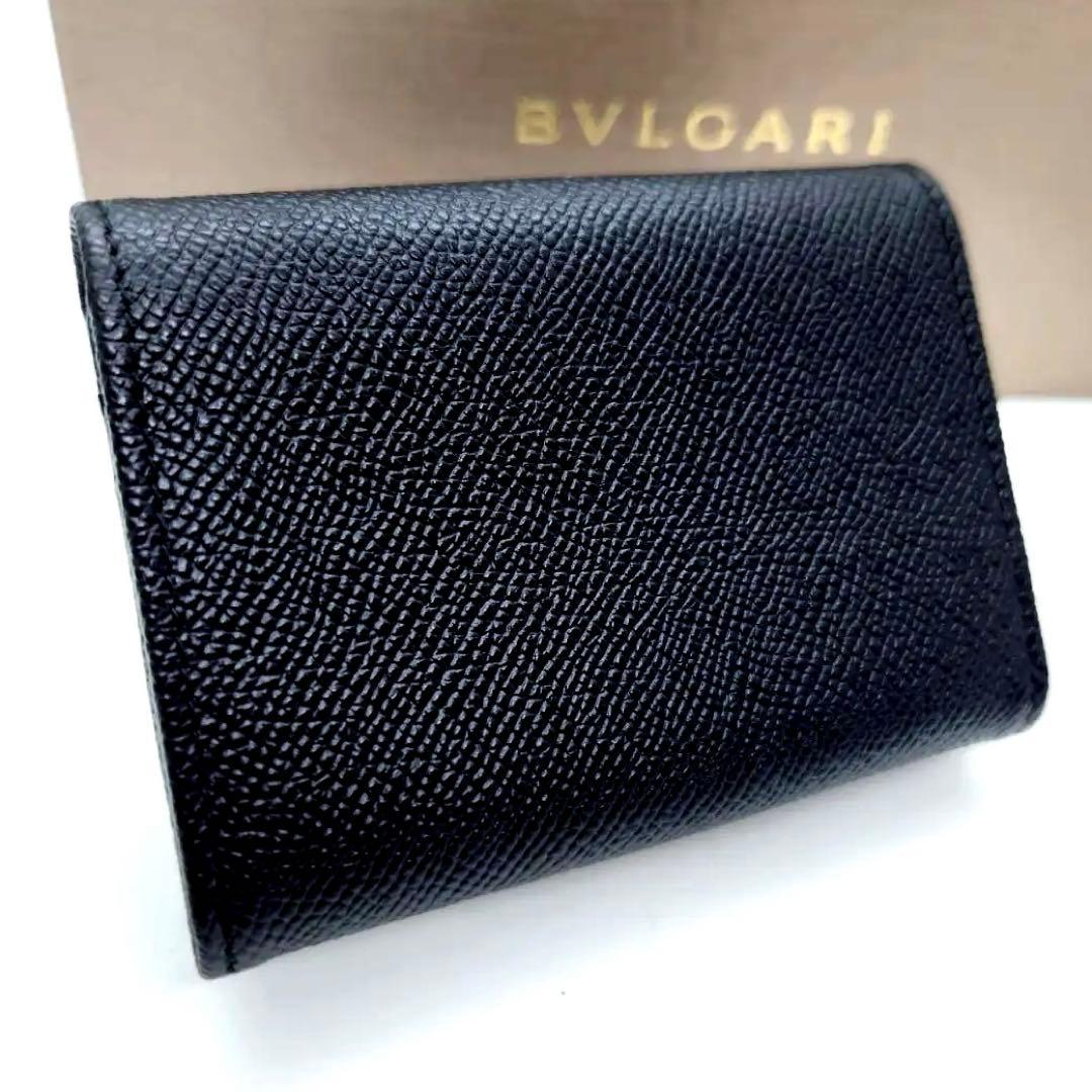 極美品 BVLGARI ブルガリ レザー カードケース 名刺入れ ブラックレザー