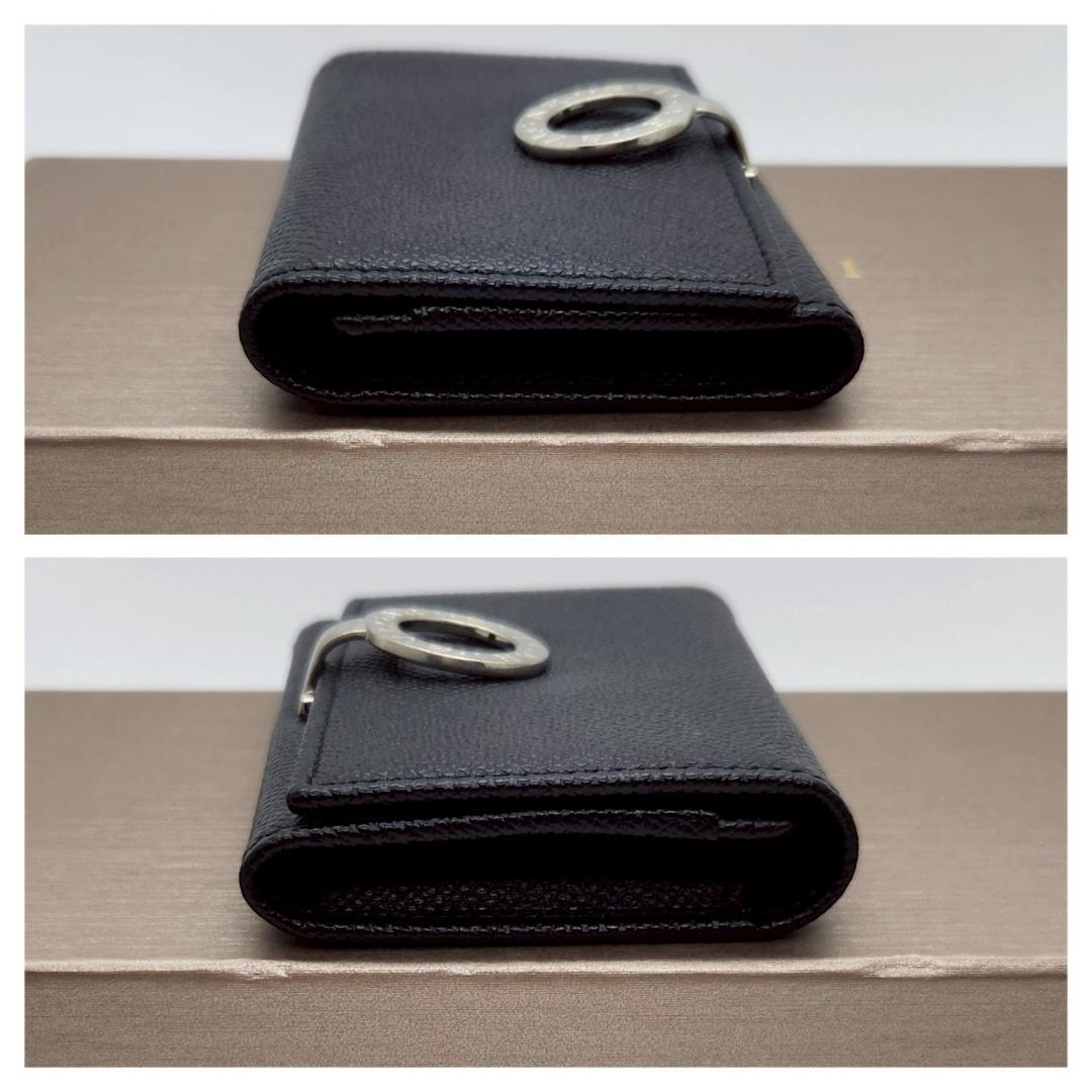 極美品 BVLGARI ブルガリ レザー カードケース 名刺入れ ブラックレザー