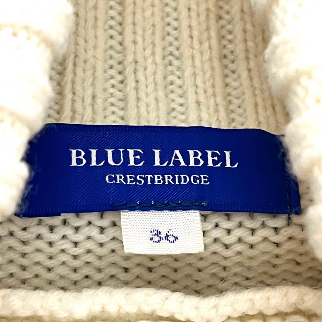 ブルーレーベルクレストブリッジ✨ドッキングニットワンピース　チェック柄　36 S
