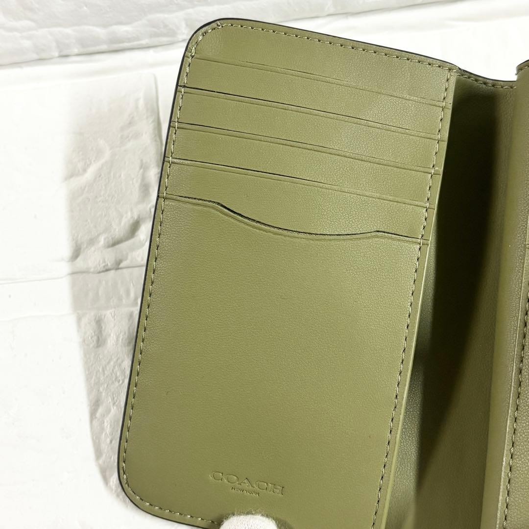 ル*ク様 COACH　タビー ミディアム ウォレット C金具　ピスタチオカラー