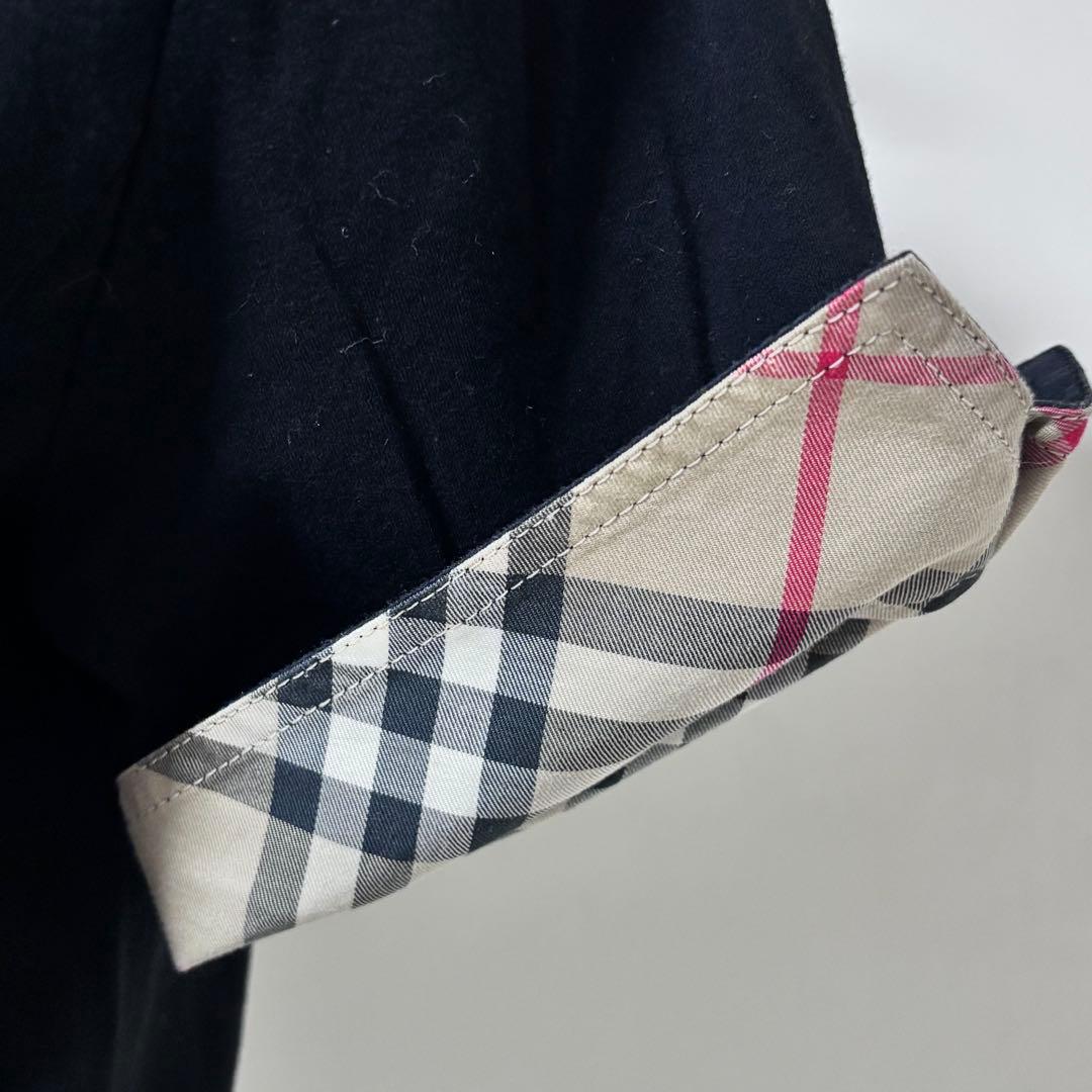 BURBERRY LONDON ポロシャツ　ノバチェック　ホース刺繍　黒　2XL