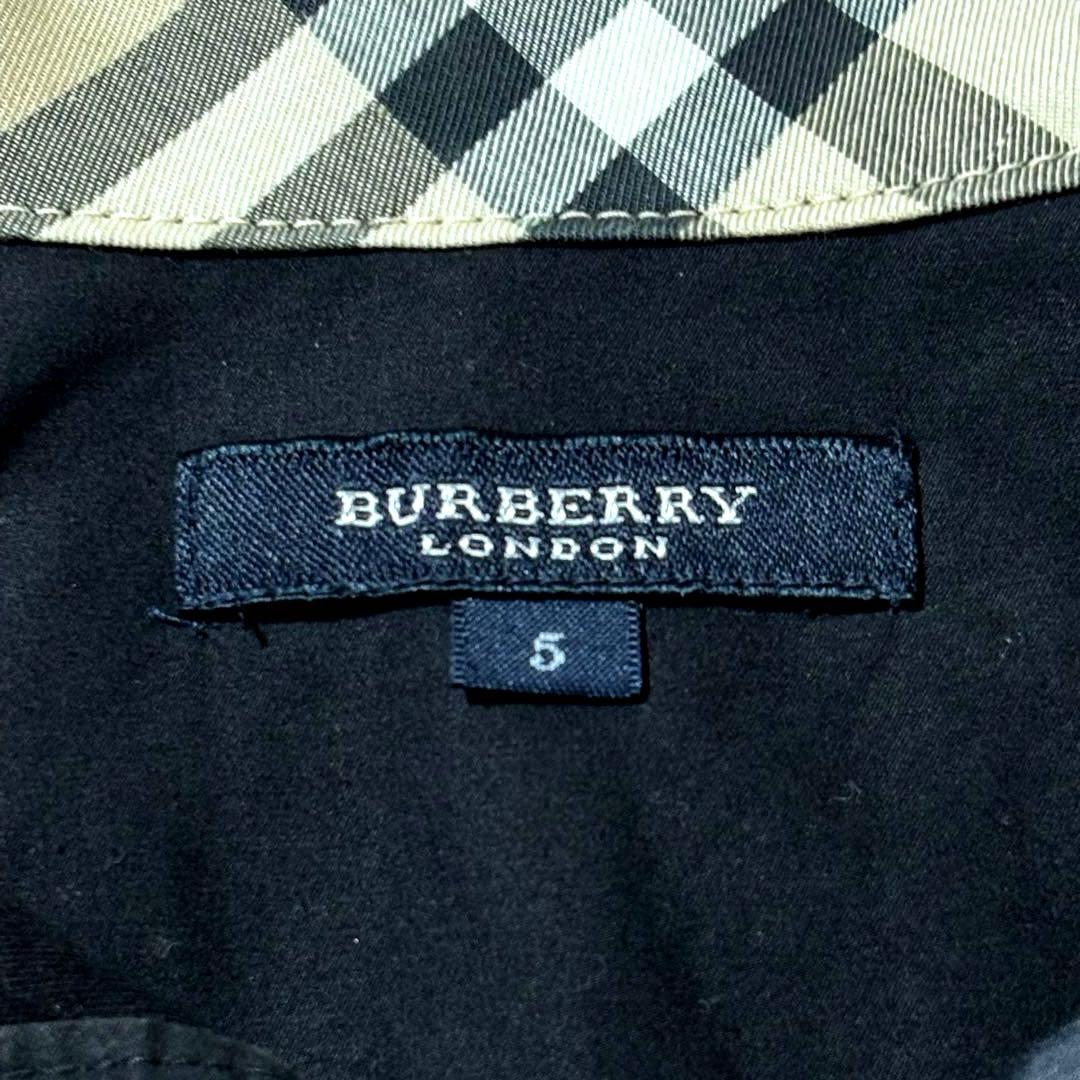 BURBERRY LONDON ポロシャツ　ノバチェック　ホース刺繍　黒　2XL