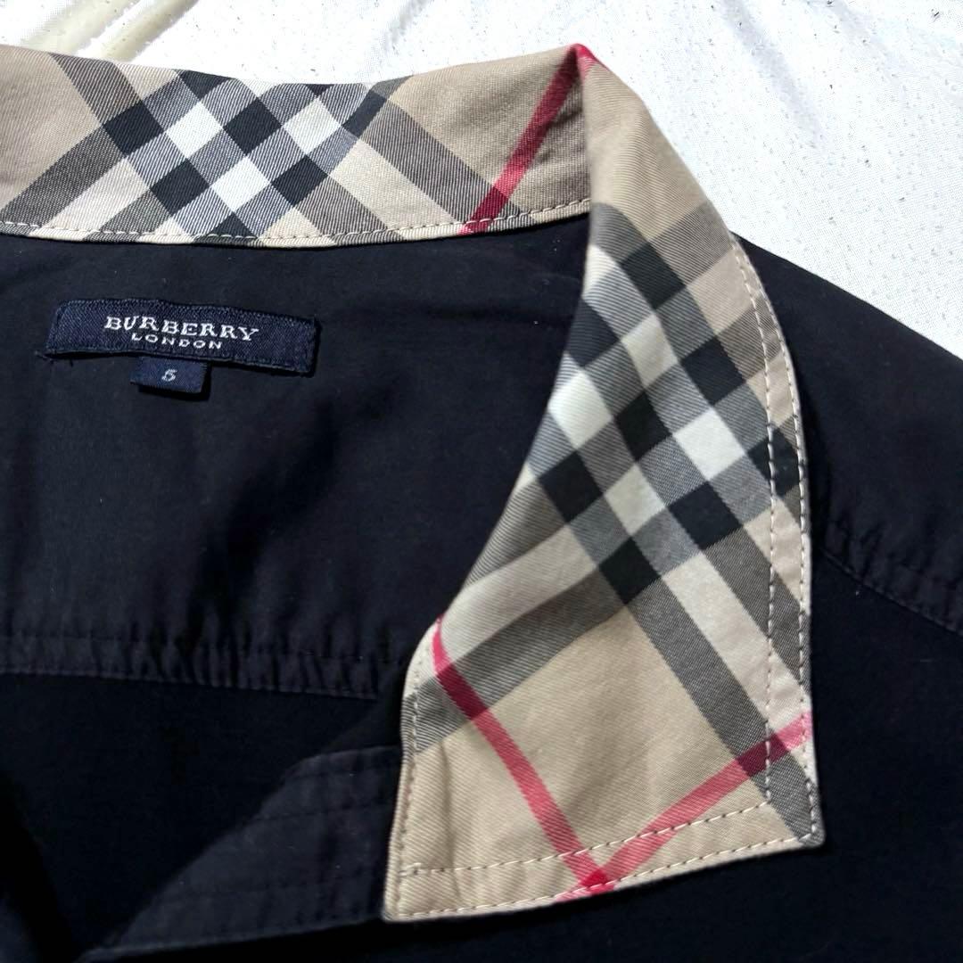 BURBERRY LONDON ポロシャツ　ノバチェック　ホース刺繍　黒　2XL