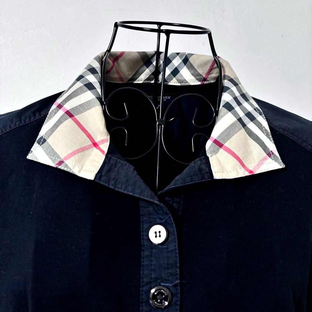 BURBERRY LONDON ポロシャツ　ノバチェック　ホース刺繍　黒　2XL